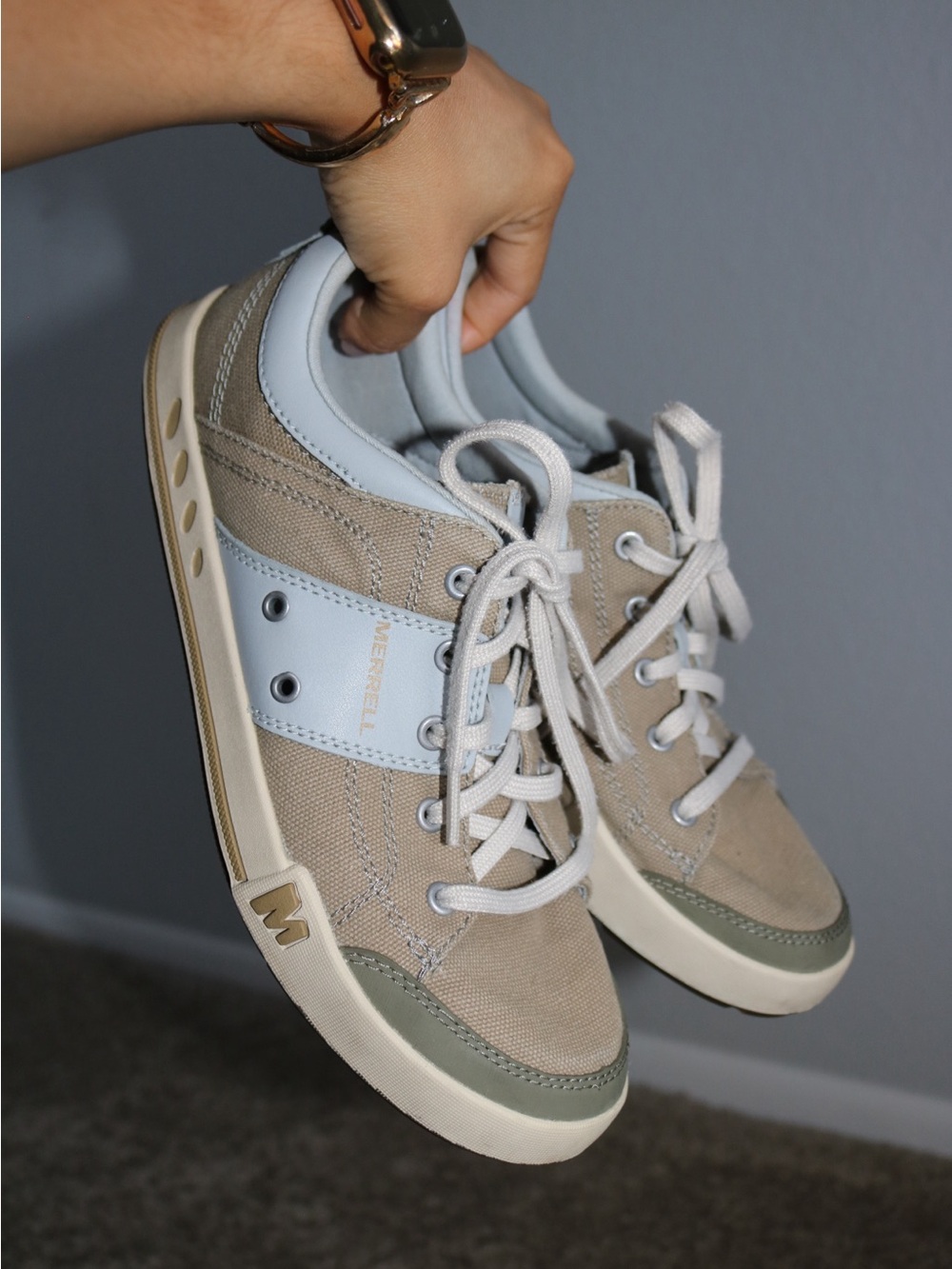 Merrell Rant Putty Comfort Walking Sneakers Casual Lace Up Shoes Womens 8.5